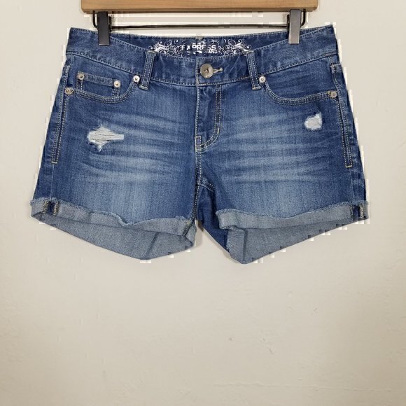 Express Pants - Express Distress Jean Shorts‎ Blue Size 4